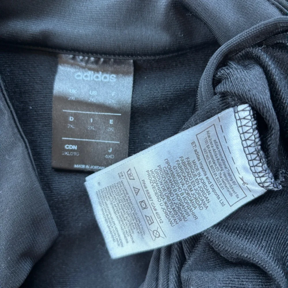 Adidas Men's Black and White Track Jacket